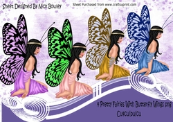 4 Pretty Fairies With Butterfly Wings png