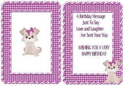 Cute little puppy in pink gingham frame A5 Insert