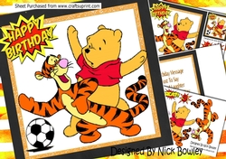 Tiger and bear playing football 8x8 mini kit