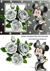 I Just love silver roses, with cute little minnie mouse
