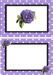 pretty purple polkadot/stripe shoes with purple roses A5 Insert