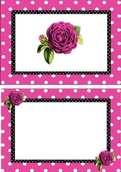 pretty pink polkadot/stripe shoes with pink roses A5 Insert