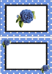 pretty blue polkadot/stripe shoes with blue roses A5 Insert