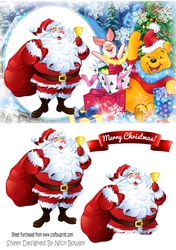 bear with friends at christmas with santa