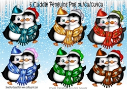 6 Lovely Cuddle Penguins png