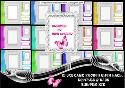 12  8x8 Card fronts with lace, toppers, & tags