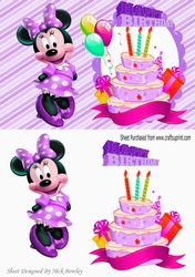 Its my Birthday! love my cake with cute minnie purple A5