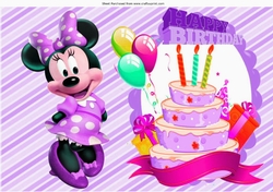 Its my Birthday! love my cake with cute minnie purple A4