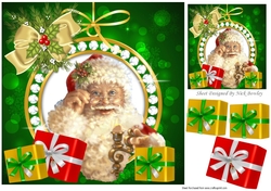 lovely santa with candlestick and presents 8x8