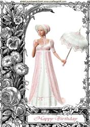 Beautiful Lady in Black/white Flower Frame A4 Topper