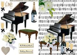 Elegant Piano & Cream Roses for That Special Day