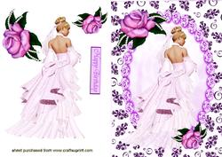 Elegant Lady! in Pink Gown with Roses