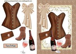 Gorgeous Browns/creams Ladies Basque & Bow