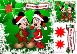 carol singing mice in snowflake frame with stars 8x8