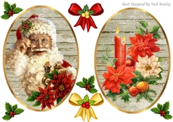 two lovely vintage christmas toppers with bows