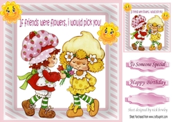 best of friends i would pick you with toon flowers 8x8