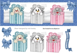 cute christmas peek a boo boxes with blue spot bows DL