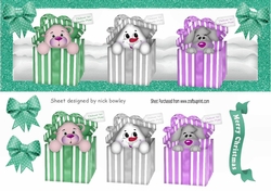 cute christmas peek a boo boxes with turq spot bows DL