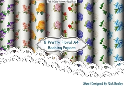 8 Lovely A4 Floral Backing Papers