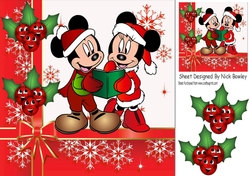 Carol singing mice with toony holly 8x8