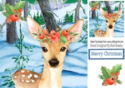 Lovely deer in the snow 8x8