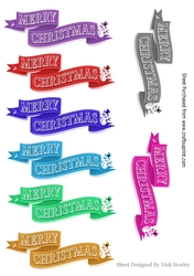 8 Lovely Coloured Scroll Christmas tags with snowmen