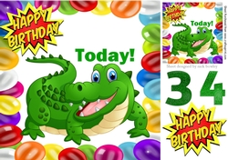 Nice Croc! in balloon frame 8x8