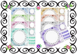 8 Lovely coloured marble & lace card fronts 8x8