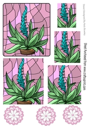 pretty artwork of a plant with flowers pyramids