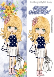 Trendy girl loves to shop with her favourite hand bag tall DL