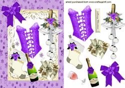 Pretty Purple Basque with Christmas Stocking!