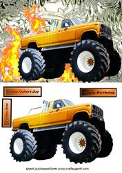 4x4 Monster Truck! on Flame Background