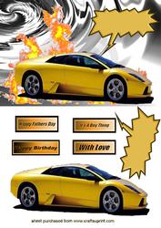 Yellow Lamborghini Car with Special Effects