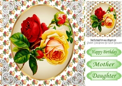 pretty yellow and red summer roses 8x8
