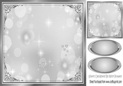 Pretty silver edge fantasy rainbow 8x8 frame/card fronts