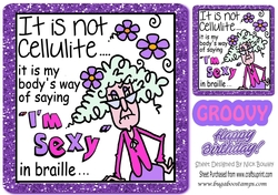 I am sexy! dotty in purple glitter frame 8x8