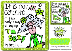 I am sexy! dotty in green glitter frame 8x8