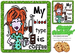 coffee lady its that time of day  where i need my drip feed! 8x8 (green)