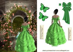 Garden of Pink Roses! with Elegant Lady