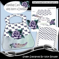 Lovely Handbag Card kit with purple rose