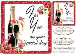 pretty roses and champagne for you 8x8