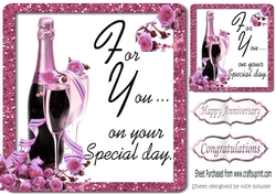 pretty pink roses and champagne for you 8x8