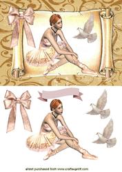 Ballerina with Dove on a Scroll