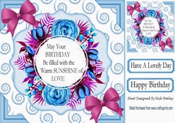 Birthday filled with sunshine and love floral pink bow 8x8
