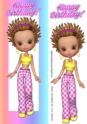 Trendy girl in pink tall DL