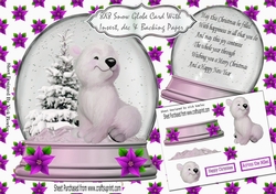 Cute polar bear in snow globe with tree  (purple) 8x8 Mini Kit