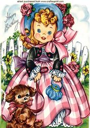 Little Girl with Puppy A4 Topper