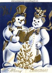 Mr & Mrs Snowman Carol Singing A4 Topper