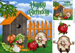 Vegatable toony friends with garden shed 8x8