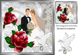Pretty red/white roses for the bride and groom on there wedding 8x8